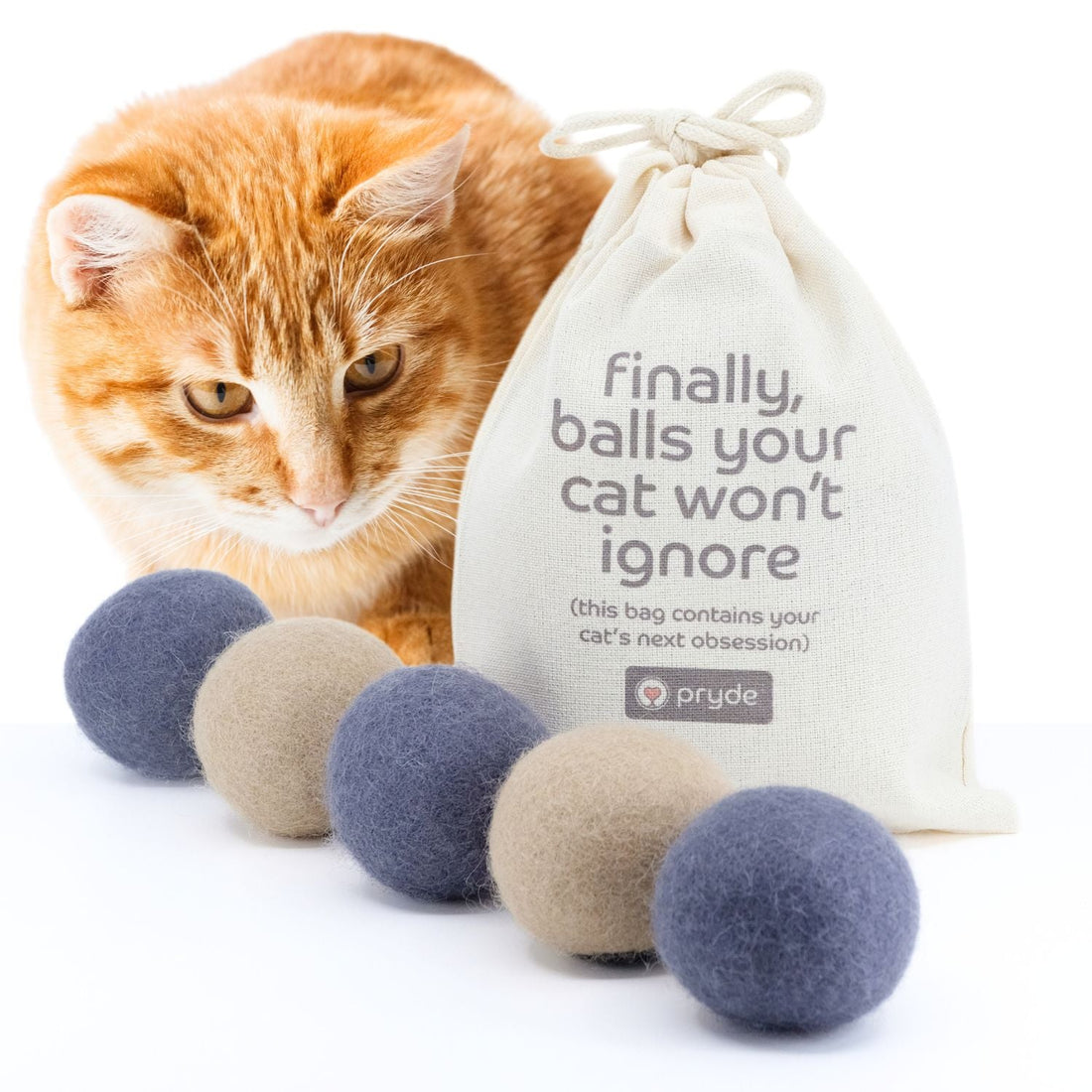 Claw - some Felt Wool Balls (Set of 5) - Pryde Pets