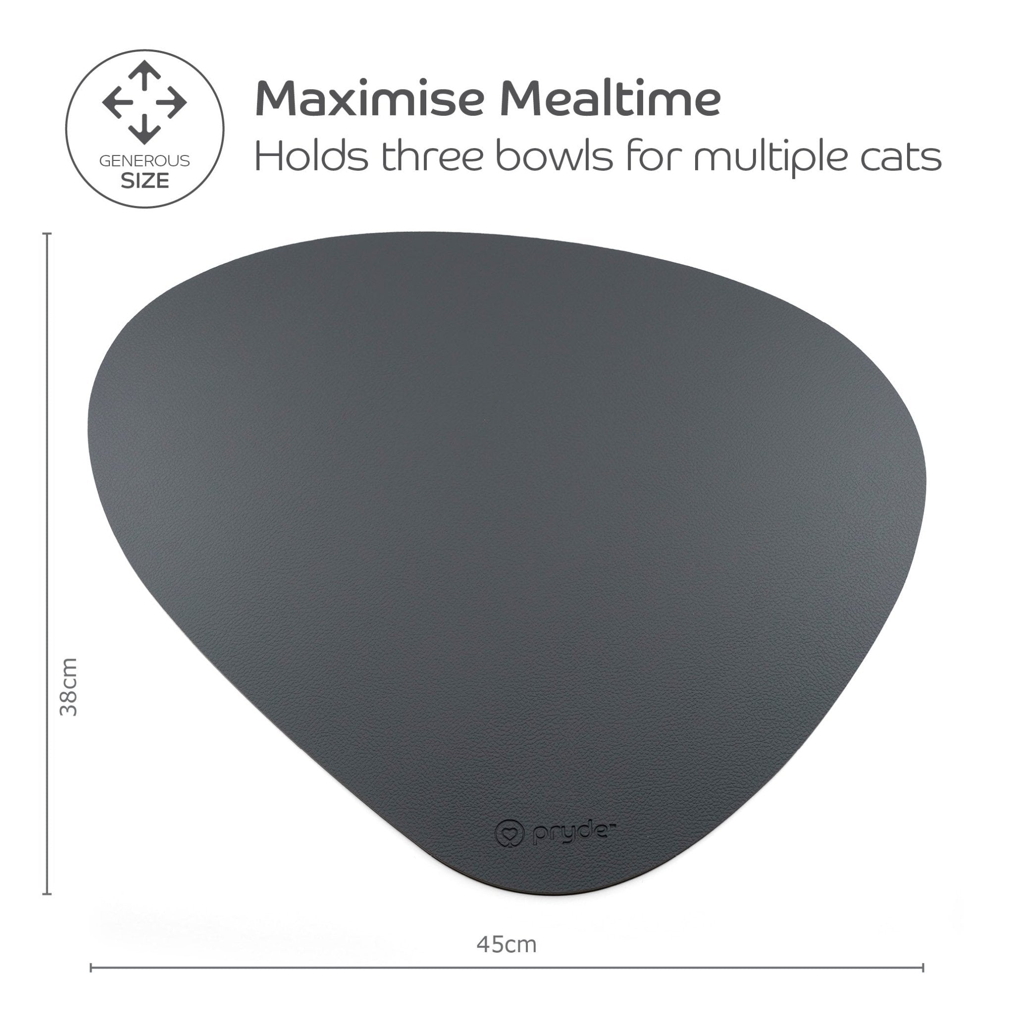 Complete Dining Set with Reversible Charcoal & Oatmeal Dining Mat - Pryde Pets