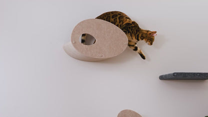 Charcoal Curved Nest Cat Climber Facade Add-On