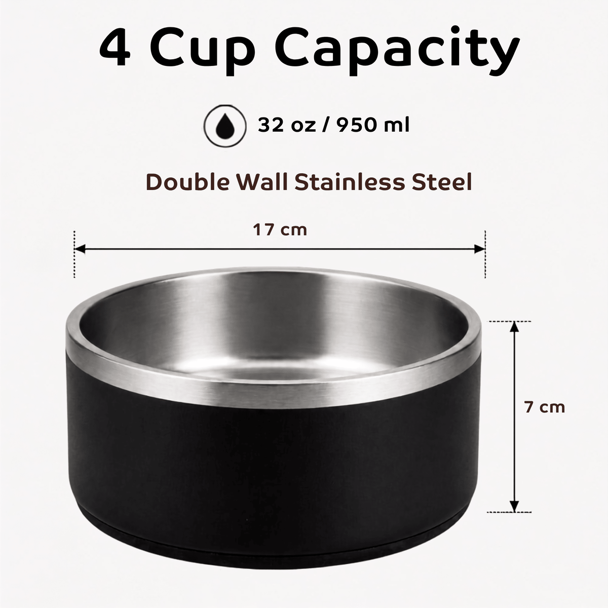 Stainless Steel Dog Bowl (950ml/32oz) - Pryde Pets