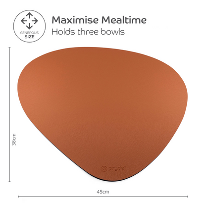 Reversible Dog Dining Mat - Chestnut/Navy