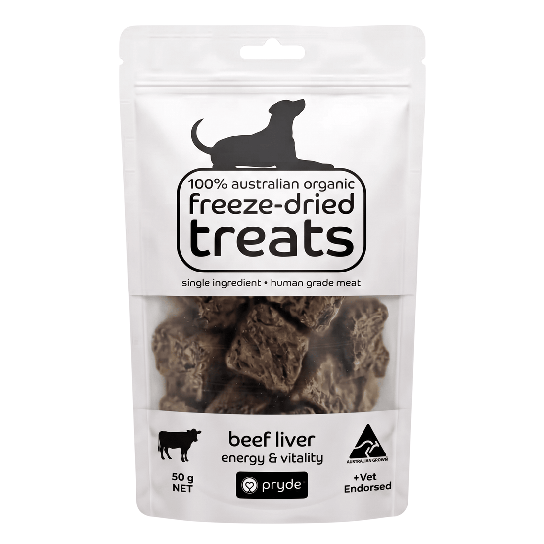 Freeze Dried Dog Treats - Beef Liver (50g) - Pryde Pets